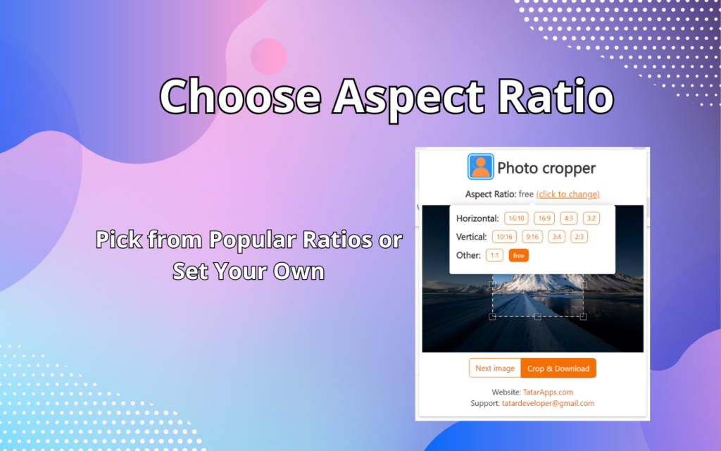 aspect ratio of photo cropper